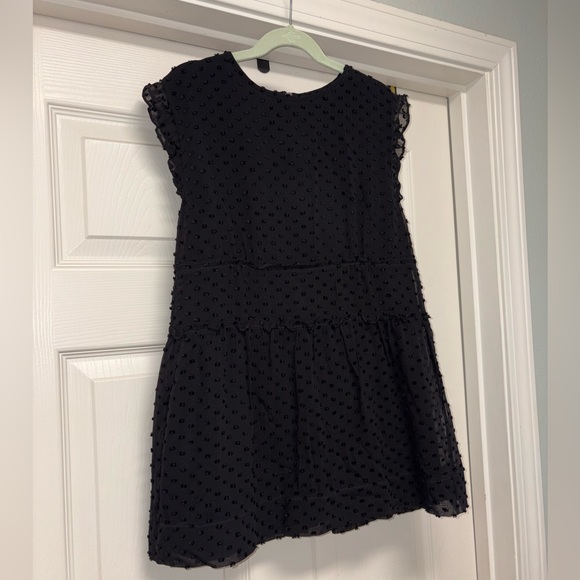 NWT Burberry Black Swiss Dot Dress Girl’s Size 8 Classic Elegant Silk Fil Coupé